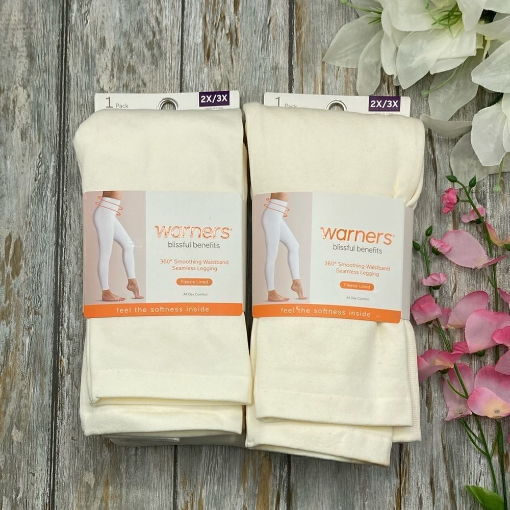 Women’s Fleece Lined Seamless Soft Leggings 2-Pack Size 2X/3X